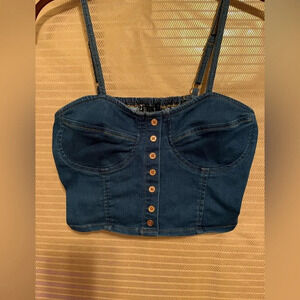 THRILL JEANS~ JEAN CROP TOP~ M